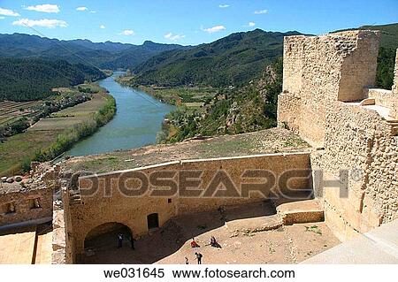 Overview of Miravet Castle and Ebre river. Tarragona province. Catalunya. Spain View Large Photo Image Stock Photography - Overview of Miravet Castle and Ebre river. Tarragona province. Catalunya. Spain. Fotosearch