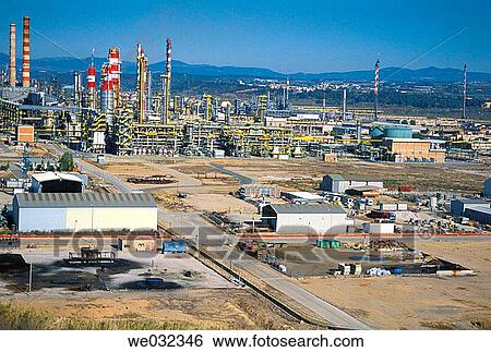 Stock Photograph - Petrochemical plant. Tarragona, Catalonia, Spain. Fotosearch