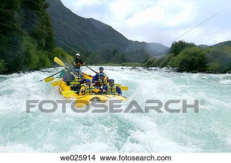 Rafting. Chile View Large Photo Image Picture - Rafting. Chile. Fotosearch