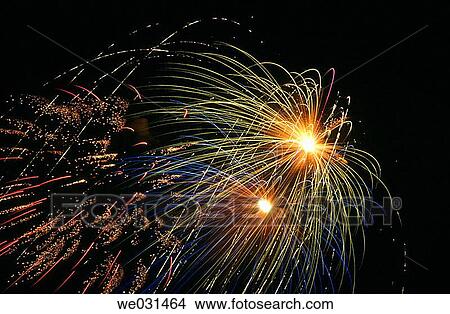 Red, blue and green fireworks. Laval, Quebec, Canada View Large Photo Image Picture - Red, blue and green fireworks. Laval, Quebec, Canada. Fotosearch