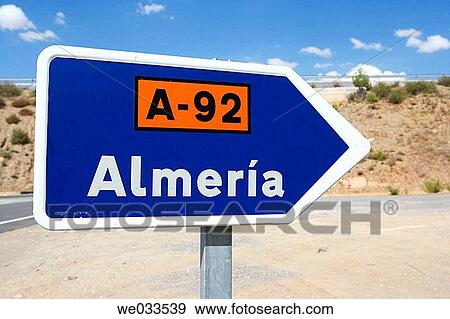 Road sign, Almer? a. Andalusia, Spain View Large Photo Image Stock Photo - Road sign, Almer? a. Andalusia, Spain. Fotosearch