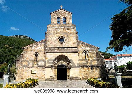 Stock Photo - Romanesque church of Santa Maria del Puerto, Santo±a. Cantabria, Spain. Fotosearch