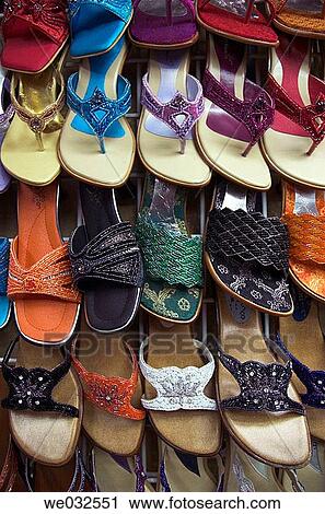 Shop display of women's summer sandals View Large Photo Image Stock Image - Shop display of women's summer sandals. Fotosearch