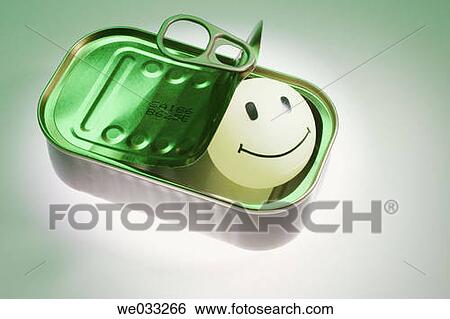 Stock Photograph - Smiley in Tin Can. Fotosearch