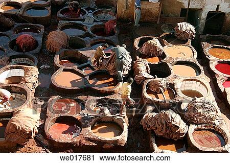 Tanner's souk. Fes el Bali, Fes. Morocco View Large Photo Image Stock Image - Tanner's souk. Fes el Bali, Fes. Morocco. Fotosearch