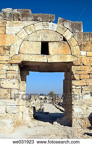 The south gate of the city wall in the ruins of Hierapolis, Turkey View Large Photo Image Stock Image - The south gate of the city wall in the ruins of Hierapolis, Turkey. Fotosearch