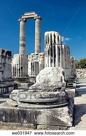 The Temple of Apollo ruins at the Didyma site in westernTurkey. View Large Photo Image Stock Photo - The Temple of Apollo ruins at the Didyma site in westernTurkey.. Fotosearch