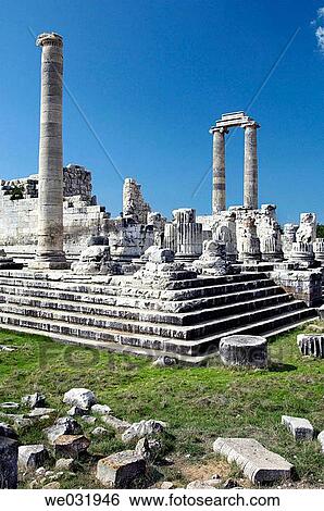 Stock Photograph - The Temple of Apollo ruins at the Didyma site in westernTurkey. Fotosearch