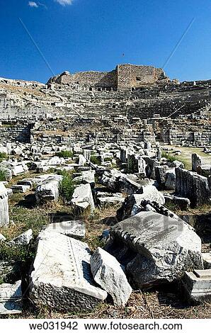 The well preserved theater at Miletus, Turkey. View Large Photo Image Stock Image - The well preserved theater at Miletus, Turkey.. Fotosearch
