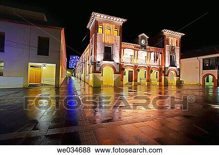 Town Hall and Constitution Square, Pinto. Madrid, Spain View Large Photo Image Stock Photo - Town Hall and Constitution Square, Pinto. Madrid, Spain. Fotosearch
