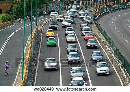 Stock Photo - Traffic. Peripheral ring-road. Mexico City. Mexico.. Fotosearch