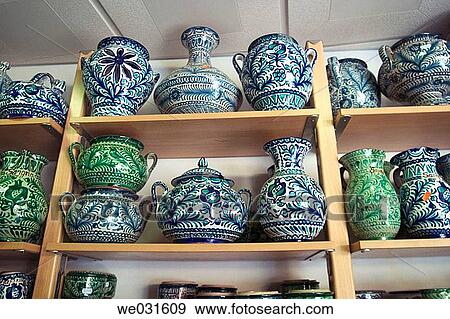 Typical ceramics shop, Granada. Andalusia, Spain View Large Photo Image Stock Photo - Typical ceramics shop, Granada. Andalusia, Spain. Fotosearch