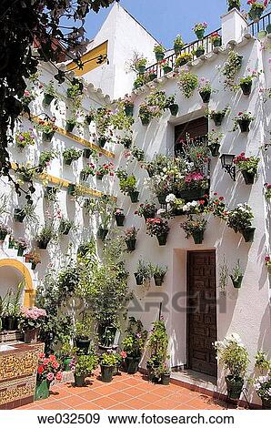 Typical courtyard in the Jewish district, C? rdoba. Andalusia, Spain View Large Photo Image Stock Photo - Typical courtyard in the Jewish district, C? rdoba. Andalusia, Spain. Fotosearch