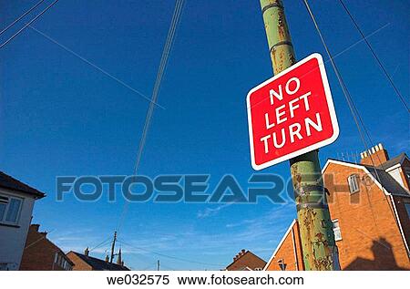 Urban street sign saying? No Left Turn? View Large Photo Image Stock Photography - Urban street sign saying? No Left Turn?. Fotosearch