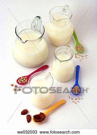 Stock Image - Vegetal milks. Fotosearch