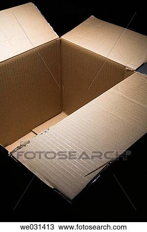 View of open, empty cardboard box View Large Photo Image Stock Image - View of open, empty cardboard box. Fotosearch