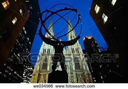 5th Avenue, statue of Atlas and cathedral of Saint Patrick. New York City, USA View Large Photo Image Stock Photograph - 5th Avenue, statue of Atlas and cathedral of Saint Patrick. New York City, USA. Fotosearch