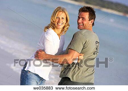 affection, beach, back view, amusement, 30's View Large Photo Image Stock Image - affection, beach, back view, amusement, 30's. Fotosearch