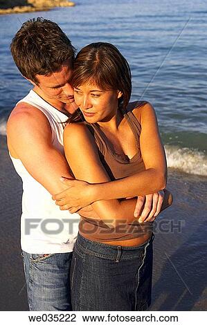 Stock Image - affection, bond, beach, attraction, 30's. Fotosearch