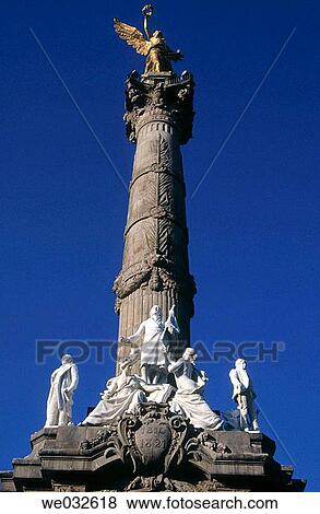Stock Photo - Angel statue, Independence Monument in Avenida de la Reforma, Mexico City. Mexico D. F., Mexico. Fotosearch