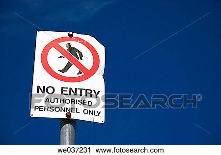 Authorised personnel only sign against deep blue sky. View Large Photo Image Stock Image - Authorised personnel only sign against deep blue sky.. Fotosearch