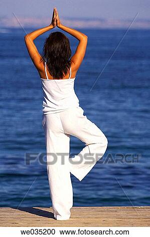 back view, brunette, balance, Arms raised View Large Photo Image Stock Image - back view, brunette, balance, Arms raised. Fotosearch