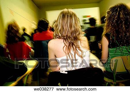 back view, chair, classroom, college, College student View Large Photo Image Stock Photo - back view, chair, classroom, college, College student. Fotosearch