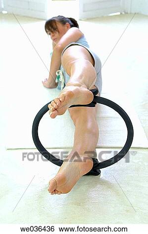 balance, brunette, barefoot, 30's View Large Photo Image Stock Photograph - balance, brunette, barefoot, 30's. Fotosearch