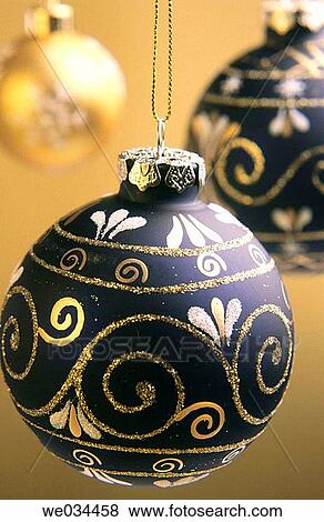 Stock Photo - ball, bauble, black, Christmas, Christmas decoration, Christmas ornament. Fotosearch