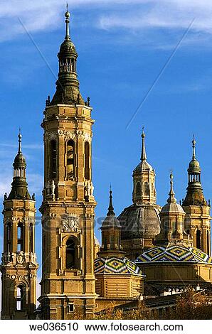 Basilica del Pilar towers. Zaragoza. Aragon. Spain. View Large Photo Image Stock Image - Basilica del Pilar towers. Zaragoza. Aragon. Spain.. Fotosearch
