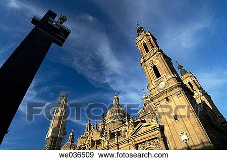 Basilica del Pilar. Zaragoza. Aragon. Spain. View Large Photo Image Stock Photo - Basilica del Pilar. Zaragoza. Aragon. Spain.. Fotosearch