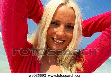 beach, blond, Close-up View Large Photo Image Stock Image - beach, blond, Close-up. Fotosearch