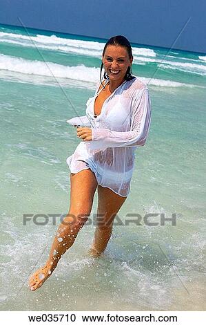 beach, brunette, amusement View Large Photo Image Stock Image - beach, brunette, amusement. Fotosearch
