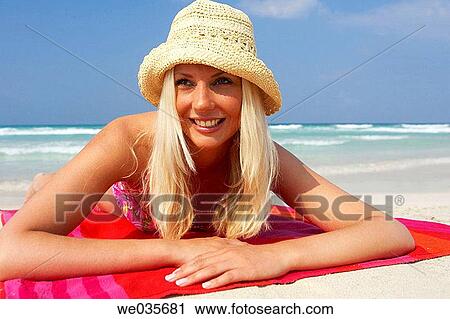 beach, calm, blond, 30's View Large Photo Image Stock Image - beach, calm, blond, 30's. Fotosearch