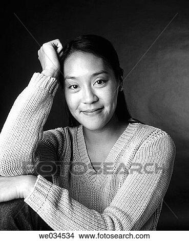 Picture - black and white, Chinese, carnality, Asian-American. Fotosearch