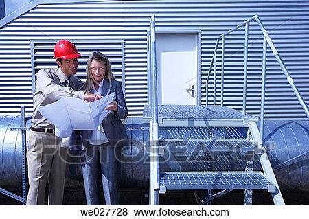 blueprint, colleague, architect View Large Photo Image Stock Photo - blueprint, colleague, architect. Fotosearch