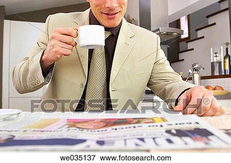 breakfast, businesspeople, businessman, business, at-home View Large Photo Image Stock Photo - breakfast, businesspeople, businessman, business, at-home. Fotosearch