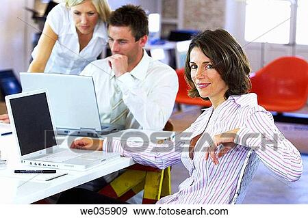 brunette, businesswoman, businesspeople, business, 30's View Large Photo Image Stock Photo - brunette, businesswoman, businesspeople, business, 30's. Fotosearch