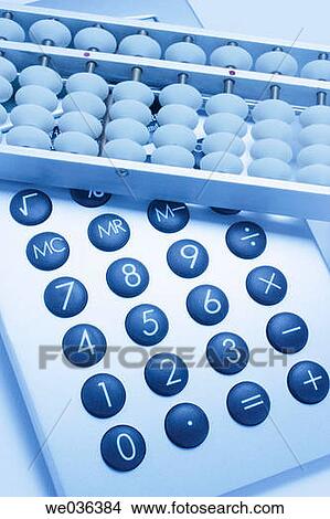 Picture - Calculator and abacus. Fotosearch