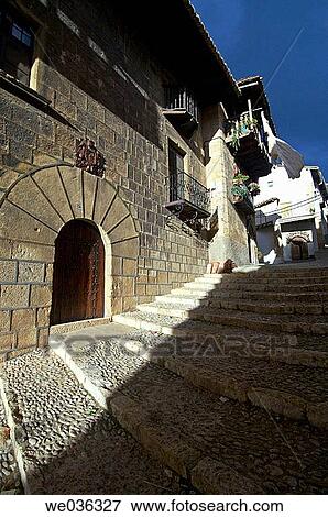 Stock Photo - Calle Zaragoza, Pe±arroya de Tastavins. Teruel province, Arag? n, Spain. Fotosearch