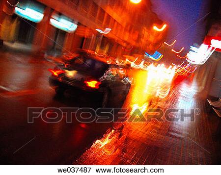 Stock Photo - car, light, city, automobile. Fotosearch
