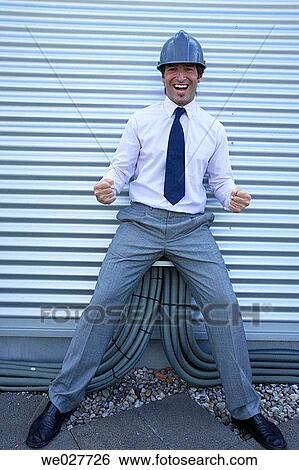 Stock Photograph - celebrate, Clenching fist, celebration, architect. Fotosearch