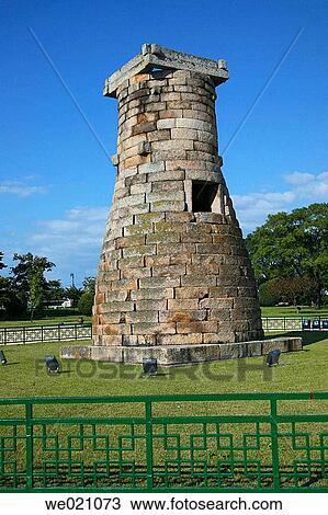 Stock Image - Cheomseongdae Stone Observatory. Gyeongju. Gyeongsangbuk-do. Republic of Korea.. Fotosearch