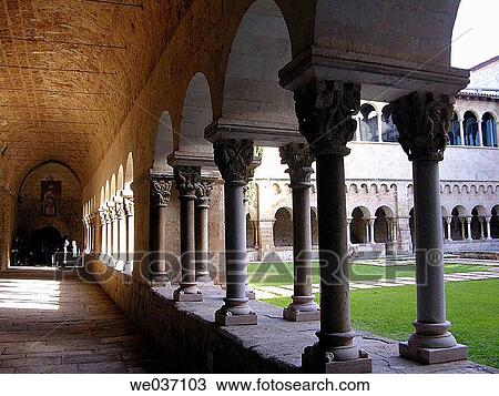 Cloister of monastery, Sant Cugat del Vall? s. Barcelona province, Catalonia, Spain View Large Photo Image Stock Image - Cloister of monastery, Sant Cugat del Vall? s. Barcelona province, Catalonia, Spain. Fotosearch