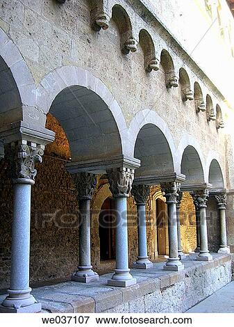 Cloister of monastery, Sant Cugat del Vall? s. Barcelona province, Catalonia, Spain View Large Photo Image Stock Photo - Cloister of monastery, Sant Cugat del Vall? s. Barcelona province, Catalonia, Spain. Fotosearch