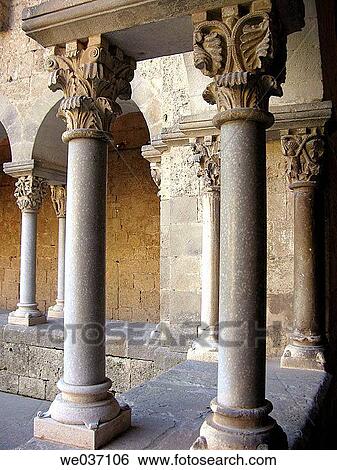 Cloister of monastery, Sant Cugat del Vall? s. Barcelona province, Catalonia, Spain View Large Photo Image Stock Photograph - Cloister of monastery, Sant Cugat del Vall? s. Barcelona province, Catalonia, Spain. Fotosearch
