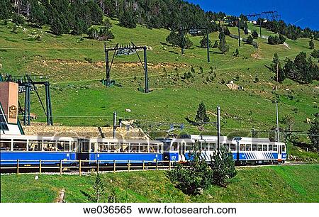 Cog railway in Vall de N·ria sanctuary. Ski resort. Girona province. Catalunya. Spain. View Large Photo Image Stock Photography - Cog railway in Vall de N·ria sanctuary. Ski resort. Girona province. Catalunya. Spain.. Fotosearch