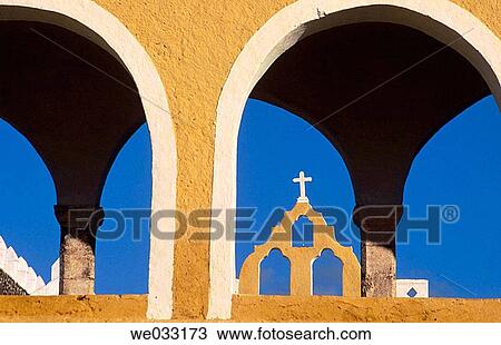 Stock Image - Convent of San Antonio de Padua, Izamal. Yucatßn, Mexico. Fotosearch