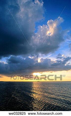 Coucher Soleil Cancun Quintana Roo Mexique Banques De Photographies