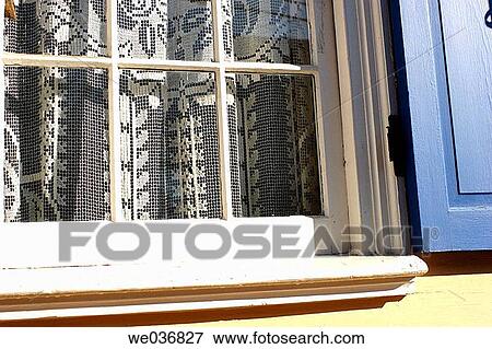 Curtained window View Large Photo Image Stock Photo - Curtained window. Fotosearch